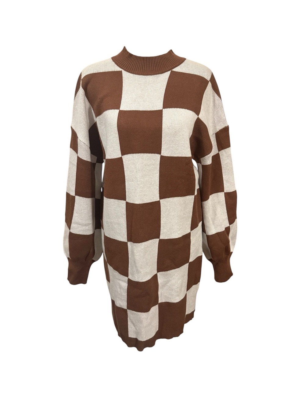 Zesica | Checker Knit Long Sleeve Dress size M